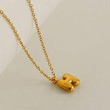 Customized Personalized Bold Initial Letter A 18K Gold Stainless Steel Penda80nt Chain For Women