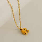 Customized Personalized Bold Initial Letter A 18K Gold Stainless Steel Penda80nt Chain For Women