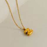 Customized Personalized Bold Initial Letter A 18K Gold Stainless Steel Penda80nt Chain For Women