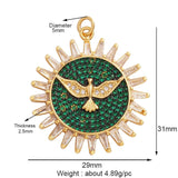 Sun Bird Crystal Green 18K Gold Anti Tarnish Pendant Chain For Women