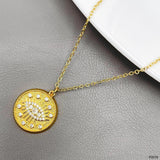 Eyelash Evil Eye Cubic Zirconia 18K Gold Anti Tarnish Pendant Chain For Women