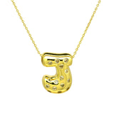 Glossy Studded Initial Letter Alphabet A Cubic Zirconia 18K Gold Anti Tarnish Pendant Chain For Women