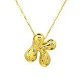 Glossy Studded Initial Letter Alphabet A Cubic Zirconia 18K Gold Anti Tarnish Pendant Chain For Women