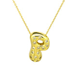 Glossy Studded Initial Letter Alphabet A Cubic Zirconia 18K Gold Anti Tarnish Pendant Chain For Women