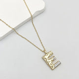 Initial Alphabets Letter A Cubic Zirconia 18K Gold Silver Anti Tarnish Pendant Chain For Women