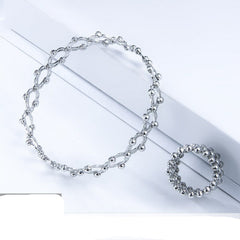 Gold Silver Rose Gold Anti Tarnish Stretchable Bracelet Cum Ring