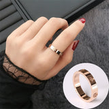 Rose Gold Stainless Steel Band Ring Women Gift