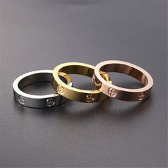 Rose Gold Stainless Steel Band Ring Women Gift
