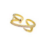 Screw Gold American Diamond Ring For Women