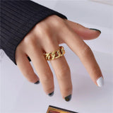 Curb Copper Gold Ring For Women