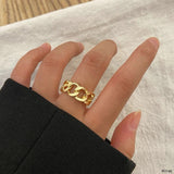 Curb Copper Gold Ring For Women