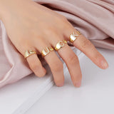 Initial Alphabets Letter American Diamond Gold Adjustable Band Ring For Women