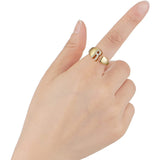 Initial Alphabets Letter American Diamond Gold Adjustable Band Ring For Women