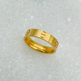 Luxury Screw Stainless Steel Gold Band Ring For Women