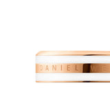 Stainless Steel Enamel Rose Gold White Band Ring For Women