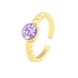 Mother Of Pearl Cubic Zirconia 18K Gold Free Size Ring For Women