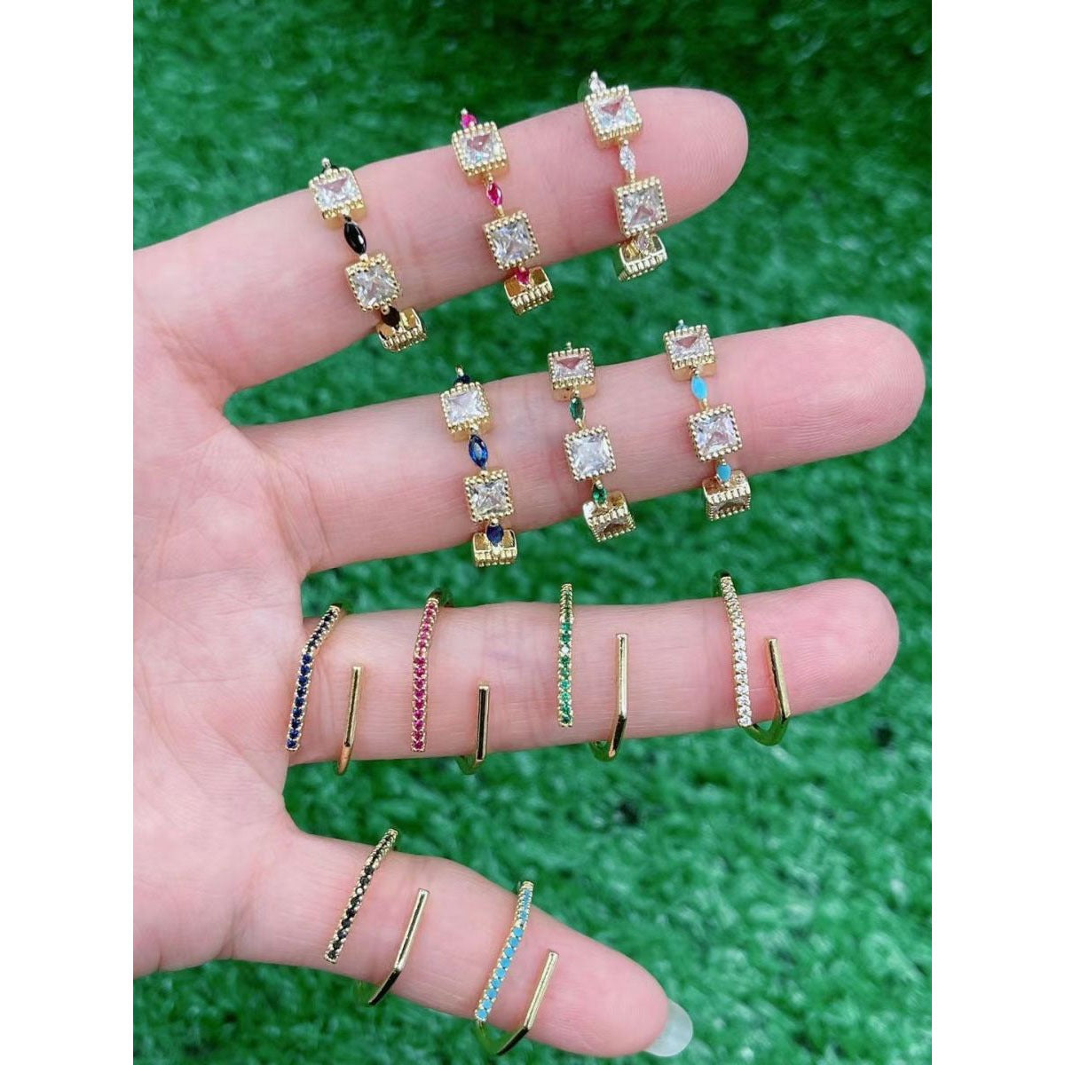 Slim Arrow Geometric Copper 18K Gold Free Size Ring for Women