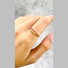 Slim Arrow Geometric Copper 18K Gold Free Size Ring for Women