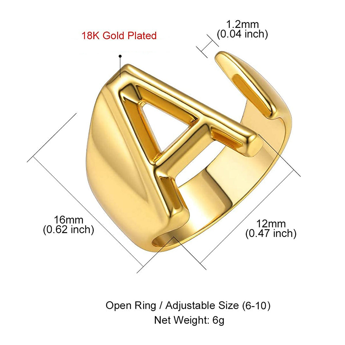 New Punk Style Ring European and American Creative Men Women English Alphabet  Rings for Cocktail Party Size 7-14