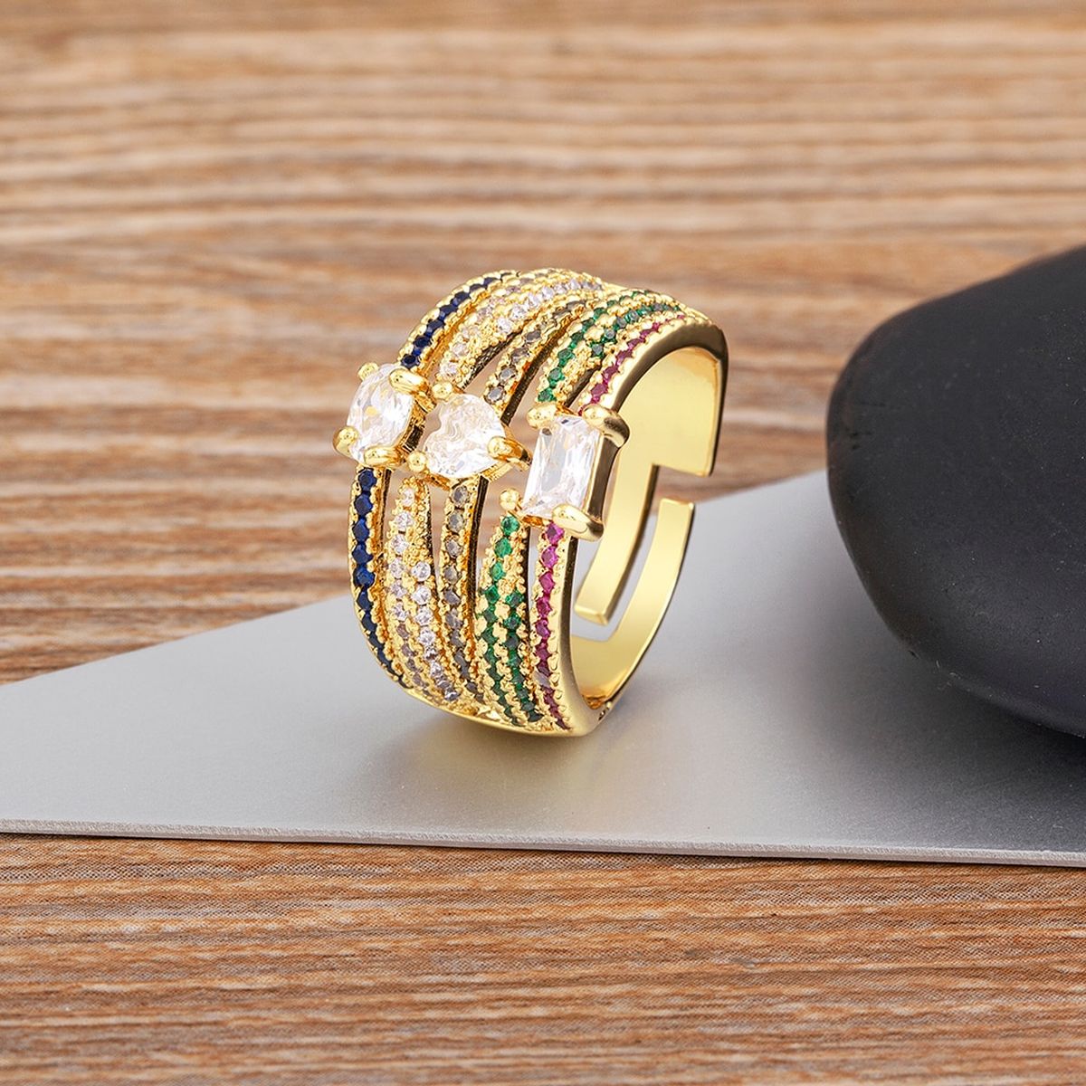 Elegant 18k Yellow Gold Plated Rings Women Cubic Zirconia Wedding Rings Sz  6-10 | eBay