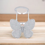 Moving Flying Fidget Butterfly Silver Open Back Free Size Ring For Women