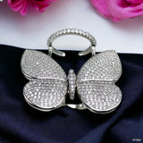 Moving Flying Fidget Butterfly Silver Open Back Free Size Ring For Women