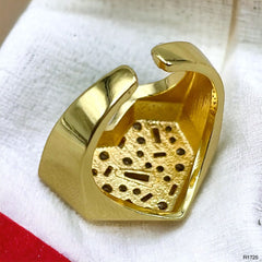 Heart Love Baguette Round Cubic Zirconia 18K Gold Open Back Ring For Women