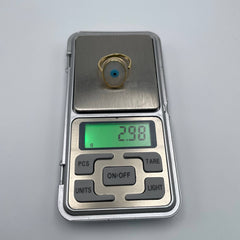 Evil Eye Mother Of Pearl 18K Gold Anti Tarnish Free Size Ring For Women