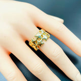 Star Dual Layer 18K Gold Anti Tarnish Open Back Band Ring For Women