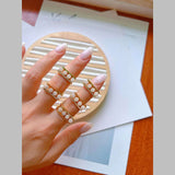 Flower Pearl White 18K Gold Anti Tarnish Adjustable Ring For Women