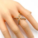 Arrow Cubic Zirconia 18K Gold Anti Tarnish Adjustable Ring For Women