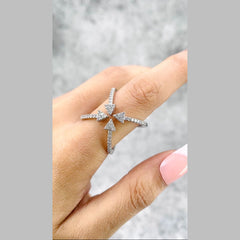 Arrow Cubic Zirconia 18K Gold Anti Tarnish Adjustable Ring For Women