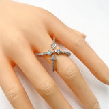 Arrow Cubic Zirconia 18K Gold Anti Tarnish Adjustable Ring For Women