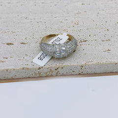 Baguette CZ Silver 18K Gold Anti Tarnish Adjustable Ring