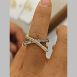 Cross Cubic Zirconia 18K Gold Anti Tarnish Adjustable Ring For Women