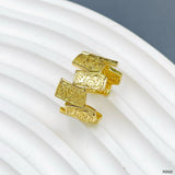 Irregular Engraved Chic Chunky 18K Gold Anti Tarnish Adjustable Ring For Women