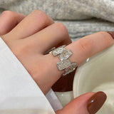 Irregular Engraved Chic Chunky 18K Gold Anti Tarnish Adjustable Ring For Women