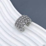 Ball Layer Silver Anti Tarnish Adjustable band Ring For Women