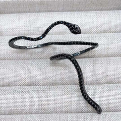 Snake Cubic Zirconia Silver Anti Tarnish Adjustable Dual Finger Ring For Women