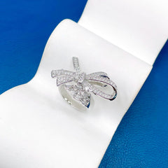 Ribbon Cubic Zirconia 18K Gold Anti Tarnish Free Size Ring For Women