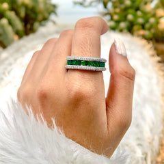 Cushion Cut Solitaire Cubic Zirconia Crystal Black Anti Tarnish Adjustable Ring For Women