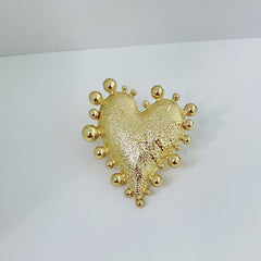 Heart 18K Gold Adjustable Ring For Women