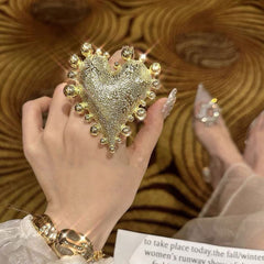 Heart 18K Gold Adjustable Ring For Women