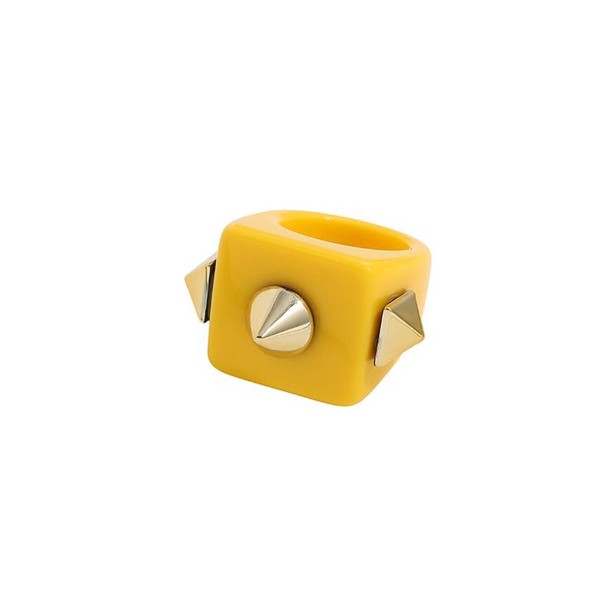 Dual Heart  Triangle Cone Ball Gold multicolor Retro Neon Ring For Women