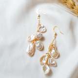 Mystic Mermaid Mother Of Pearls 18K Gold Anti Tarnish White Dangler Earring For Women
