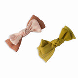 Top Knot Pink Brown Fabric Hair Clip Accessories Pack Of 2 Pcs For Girl Women