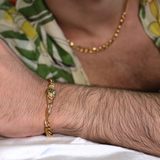 Snake Eye Crystals 18K Gold Stainless Steel Anti Tarnish Curb Chain Bracelet For Women