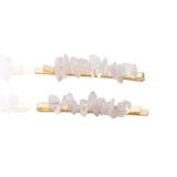 White Delight Acrylic 18K Gold Anti Tarnish White Hair Clip Accessories Pack Of 2 Pcs For Girl Women