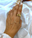 Crush 18K Gold Anti Tarnish Adjustable Ring For Women