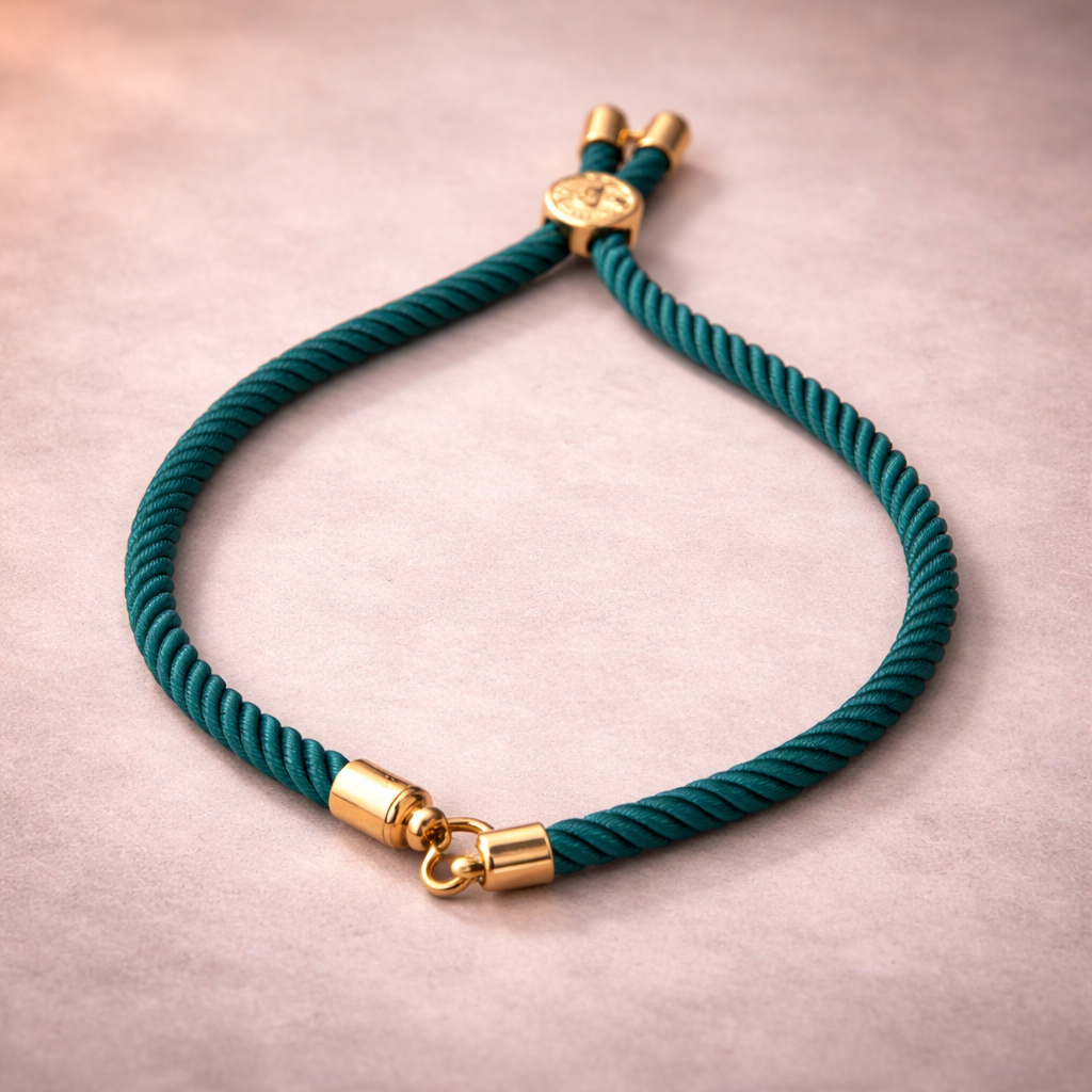 Blue Brown Green Stylish Gold Plated Plain Thread Bracelet For Women